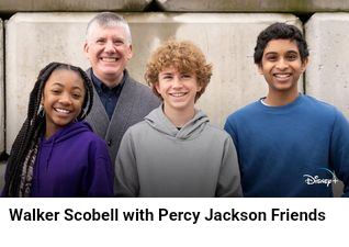 Walker Scobell with Friends and Percy Jackson and the Olympians cast